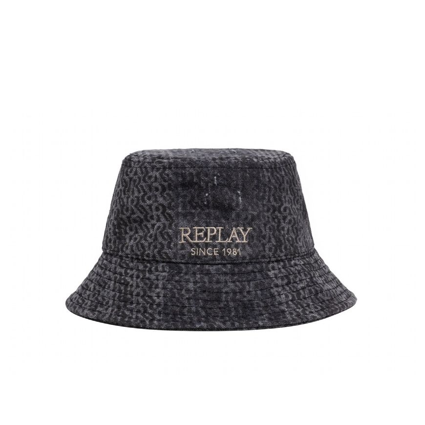 Снимка на REPLAY ДАМСКА ШАПКА PRINTED DENIM BUCKET HAT В ЧЕРНО