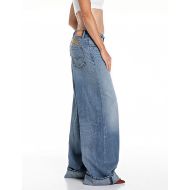 Picture of REPLAY WOMEN'S NALAJA WIDE FIT JEANS 12 OZ RECYCLED INDIGO COTTON IN MEDIUM BLUE 2