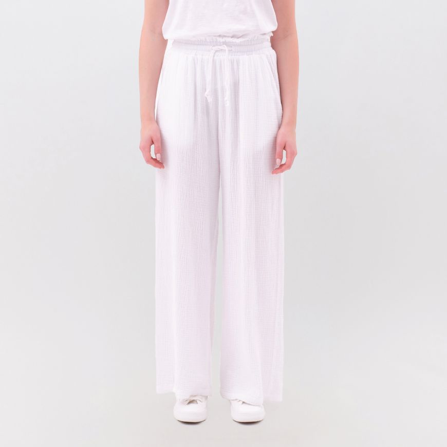 Picture of DIRTY LAUNDRY WOMEN'S RELAXED PANTS WITH RAW EDGES IN WHITE