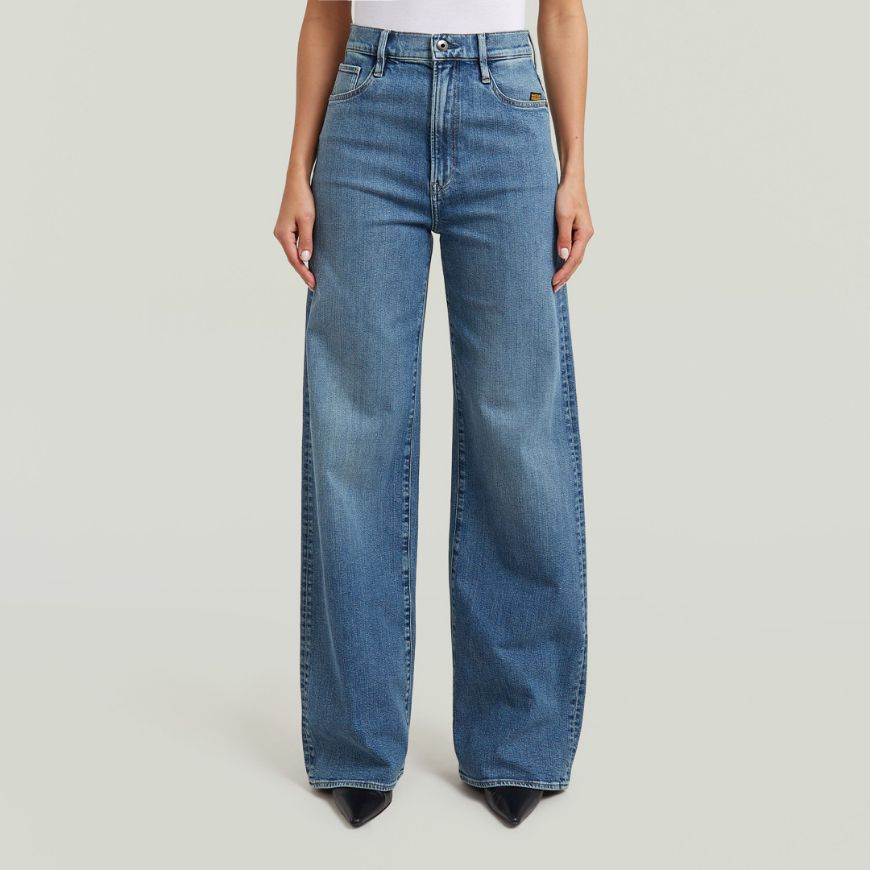 Picture of G-STAR WOMEN'S DECK 2.0 HIGH LOOSE JEANS IN FADED BLUE GLACIER