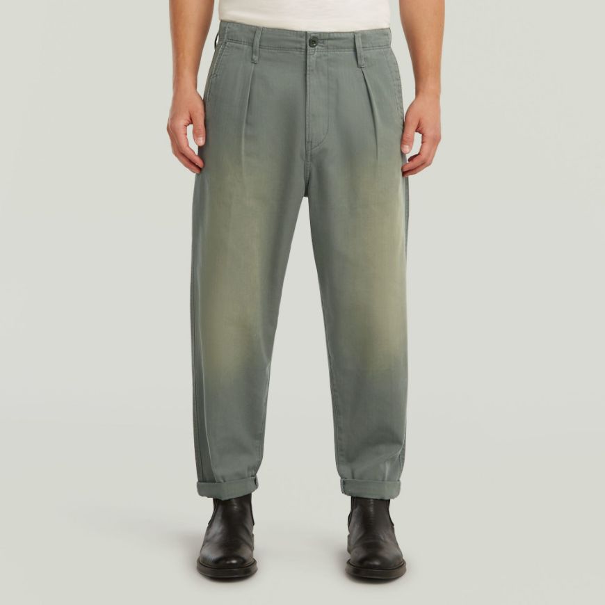 Picture of G-STAR MEN'S PLEATED CHINO RELAXED TAPERED PANT IN SUN FADED ORPHUS