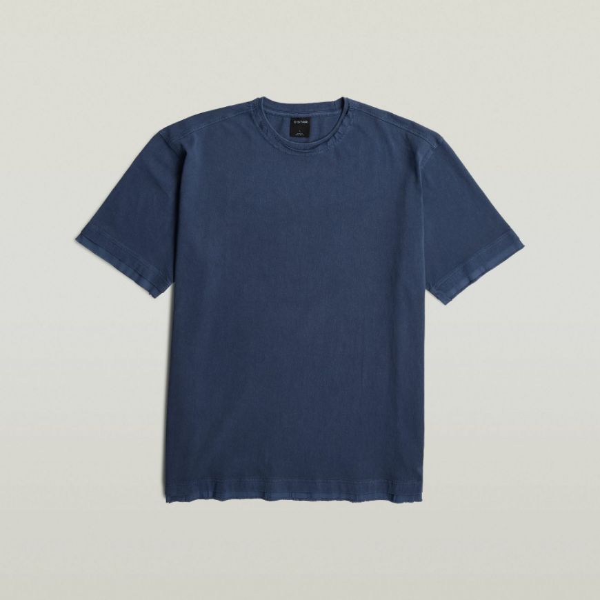 Picture of G-STAR MEN'S WASHED DISTRESSED RELAXED T-SHIRT IN RANK BLUE GD