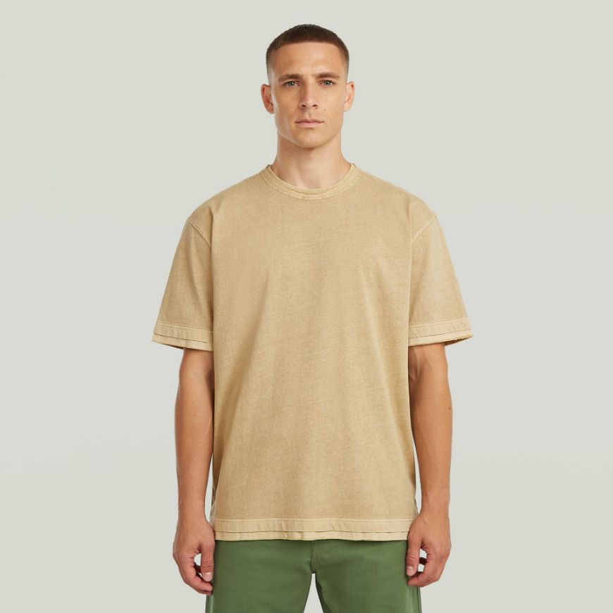 Picture of G-STAR MEN'S WASHED DISTRESSED RELAXED T-SHIRT IN CREAM GD