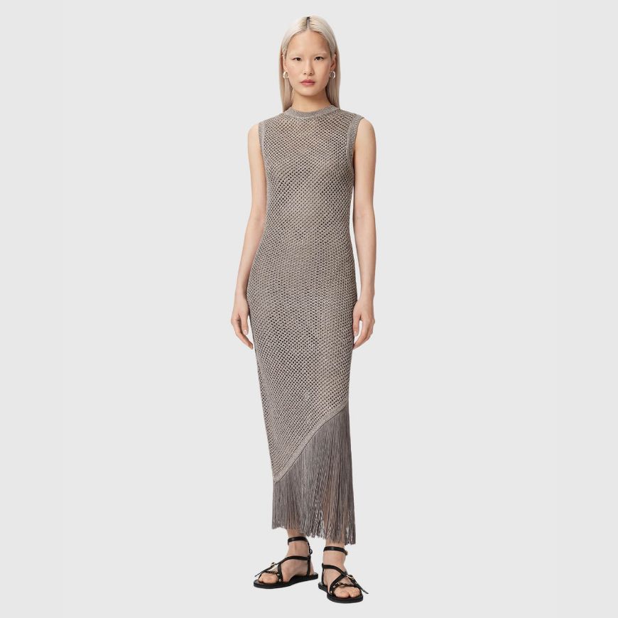Picture of ALLSAINTS WOMEN'S JESSIE SLIM DRESS PEBBLE GREY