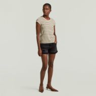 Picture of G-STAR WOMEN'S STRIPE EYBEN SLIM TOP 2.0 IN WHITEBAIT/TEAK STRIPE 5