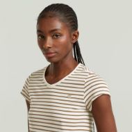 Picture of G-STAR WOMEN'S STRIPE EYBEN SLIM TOP 2.0 IN WHITEBAIT/TEAK STRIPE 3