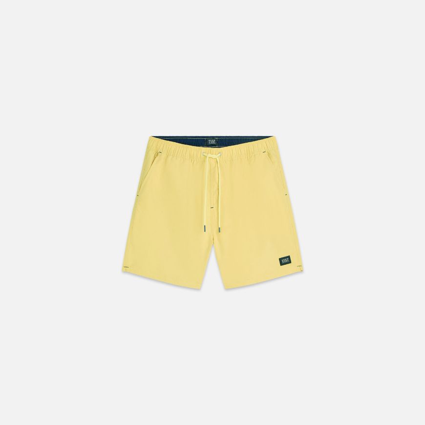 Picture of SCOTCH&SODA MEN'S SOLID MID-LENGTH SWIM SHORTS IN MEDIUM YELLOW