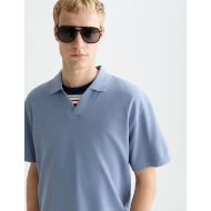 Picture of SCOTCH&SODA MEN'S 3 CROSSES PIQUE RELAXED-FIT GARMENT-DYED POLO IN BLUE 6