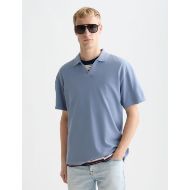 Picture of SCOTCH&SODA MEN'S 3 CROSSES PIQUE RELAXED-FIT GARMENT-DYED POLO IN BLUE 4