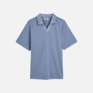 Picture of SCOTCH&SODA MEN'S 3 CROSSES PIQUE RELAXED-FIT GARMENT-DYED POLO IN BLUE 1