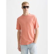 Picture of SCOTCH&SODA MEN'S 3 CROSSES COTTON/LINEN REGULAR FIT T-SHIRT IN PINK 4
