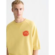 Picture of SCOTCH&SODA MEN'S FRONT AND BACK ARTWORK LOOSE FIT SHORT SLEEVE SWEATSHIRT IN BRIGHT YELLOW 6