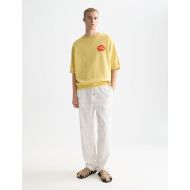Picture of SCOTCH&SODA MEN'S FRONT AND BACK ARTWORK LOOSE FIT SHORT SLEEVE SWEATSHIRT IN BRIGHT YELLOW 7