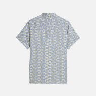 Picture of SCOTCH&SODA MEN'S PRINTED LINEN REGULAR FIT SHORT-SLEEVED SHIRT IN BLUE 2