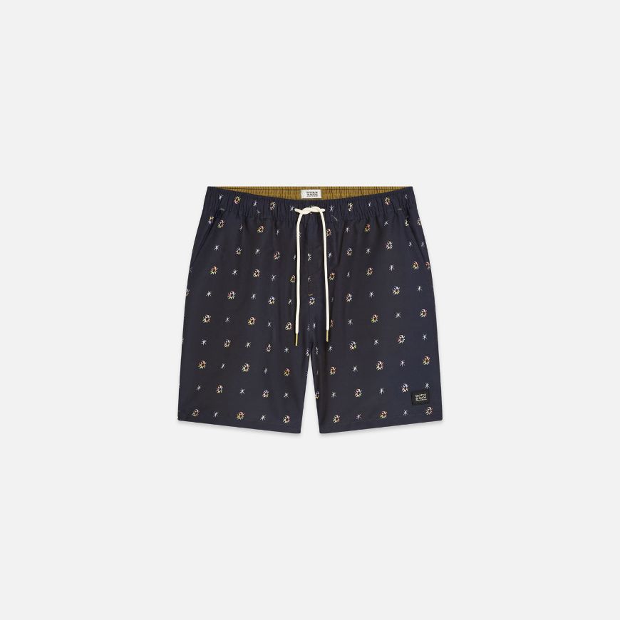 Picture of SCOTCH&SODA MEN'S MINI PRINT MID-LENGTH SWIM SHORTS IN NAVY