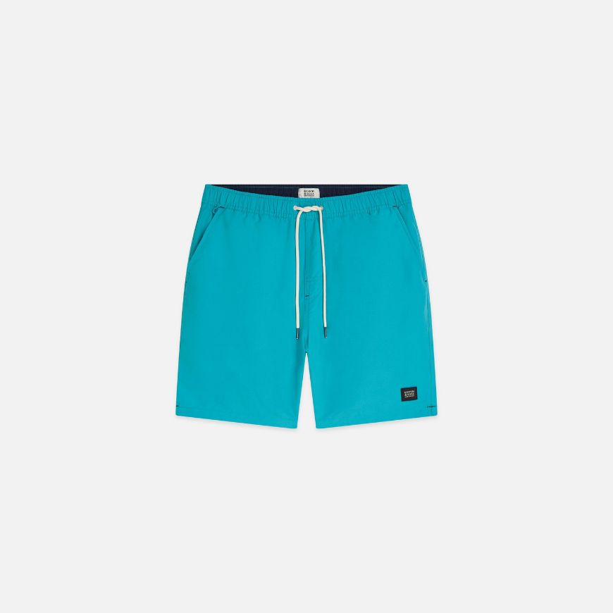 Picture of SCOTCH&SODA MEN'S MAGIC PRINTED MID-LENGTH SWIM SHORTS IN TURQUOISE