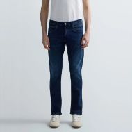 Picture of REPLAY MEN'S GROVER STRAIGHT FIT JEANS 11.5 OZ HYPERFLEX BLUE BLACK DENIM IN DARK BLUE 1