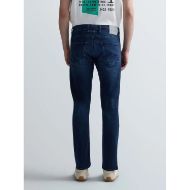 Picture of REPLAY MEN'S GROVER STRAIGHT FIT JEANS 11.5 OZ HYPERFLEX BLUE BLACK DENIM IN DARK BLUE 2