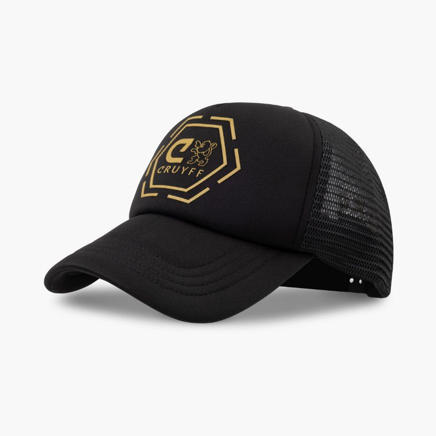 Picture of CRUYFF MEN'S C-LION TRUCKER CAP IN BLACK/GOLD