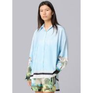 Picture of OTP WOMEN'S PARADISE SATIN SHIRT IN ZEN BLUE 2