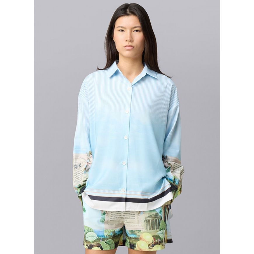 Picture of OTP WOMEN'S PARADISE SATIN SHIRT IN ZEN BLUE
