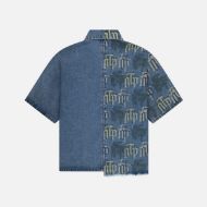Picture of OTP MEN'S FRAKTUR PRINTED DENIM SHIRT IN STONE WASH 4