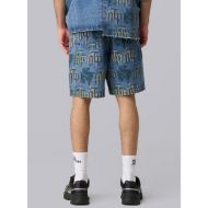 Picture of OTP MEN'S FRAKTUR PRINTED DENIM SHORTS IN STONE WASH 2
