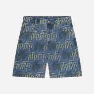 Picture of OTP MEN'S FRAKTUR PRINTED DENIM SHORTS IN STONE WASH 3