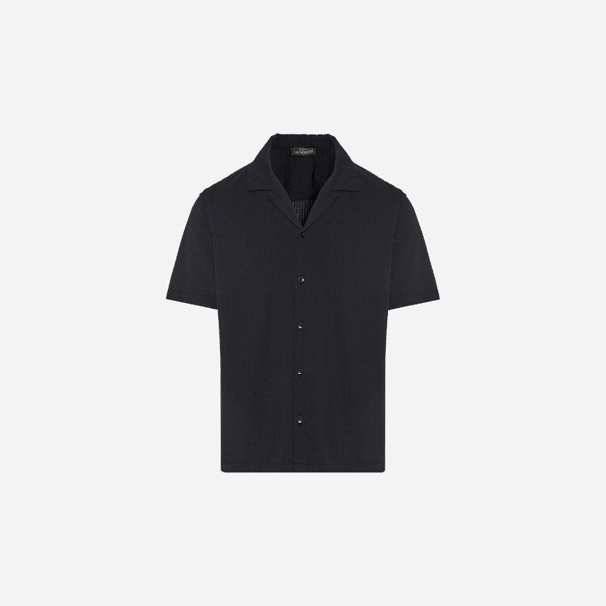 Picture of DIRTY LAUNDRY MEN'S MONOCHROME STRIPED SHIRT IN BLACK