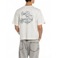 Picture of REPLAY INC. COTTON T-SHIRT IN OFF WHITE 2