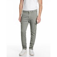Picture of REPLAY MEN'S JAAN HYPERFLEX STRETCH DENIM TROUSERS IN MILITARY 1