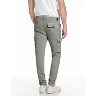 Picture of REPLAY MEN'S JAAN HYPERFLEX STRETCH DENIM TROUSERS IN MILITARY 2