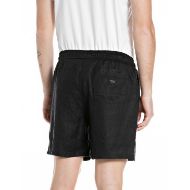 Picture of REPLAY MEN'S SWIMMING LINEN TRUNKS IN BLACK 2