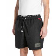 Picture of REPLAY MEN'S SWIMMING TRUNKS IN RECYCLED FABRIC BOXER WITH ELASTICATED WAIST IN BLACK 1