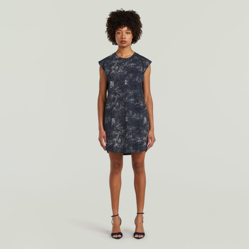 Picture of G-STAR WOMEN'S AOP T DRESS IN SALUTE WAVE SPRAY
