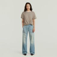 Picture of G-STAR WOMEN'S STRIPE RELAXED KNOT TOP IN WHITEBAIT/TEAK STRIPE 4