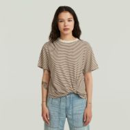 Picture of G-STAR WOMEN'S STRIPE RELAXED KNOT TOP IN WHITEBAIT/TEAK STRIPE 1