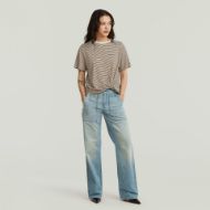 Picture of G-STAR WOMEN'S STRIPE RELAXED KNOT TOP IN WHITEBAIT/TEAK STRIPE 5