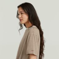 Picture of G-STAR WOMEN'S STRIPE RELAXED KNOT TOP IN WHITEBAIT/TEAK STRIPE 3