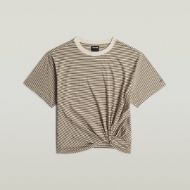 Picture of G-STAR WOMEN'S STRIPE RELAXED KNOT TOP IN WHITEBAIT/TEAK STRIPE 6
