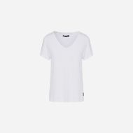 Picture of DIRTY LAUNDRY WOMEN'S V-NECK LINEN BLEND T-SHIRT IN WHITE 7