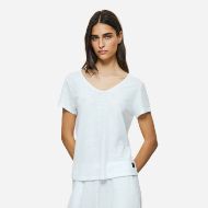 Picture of DIRTY LAUNDRY WOMEN'S V-NECK LINEN BLEND T-SHIRT IN WHITE 4