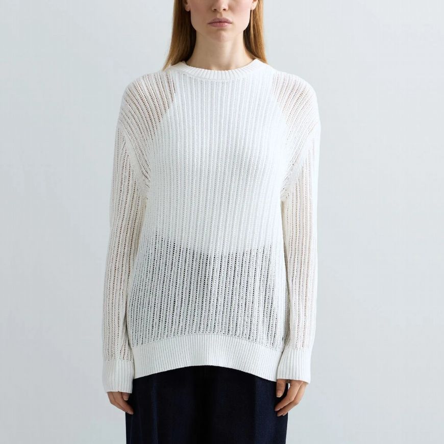 Picture of REPLAY WOMEN'S RIB-KNIT RELAXED-FIT PULLOVER IN NATURAL WHITE