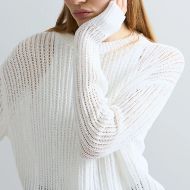 Picture of REPLAY WOMEN'S RIB-KNIT RELAXED-FIT PULLOVER IN NATURAL WHITE 5