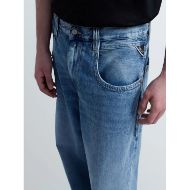 Picture of REPLAY MEN'S FERYS BAGGY FIT JEANS 12 OZ RECYCLED INDIGO COTTON IN MEDIUM BLUE 3
