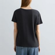 Picture of REPLAY WOMEN'S V-NECK RUSTIC JERSEY T-SHIRT IN BLACKBOARD 2