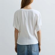 Picture of REPLAY WOMEN'S SLIM-FIT COTTON JERSEY T-SHIRT IN OFF WHITE 2
