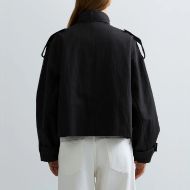 Picture of REPLAY WOMEN'S CROPPED TWILL JACKET IN BLACK 2