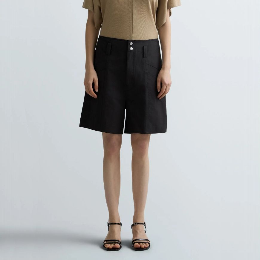 Picture of REPLAY WOMEN'S RELAXED FIT TWILL SHORTS IN BLACK