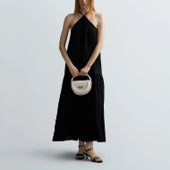 Picture of REPLAY WOMEN'S LONG VISCOSE TWILL DRESS IN BLACK 1